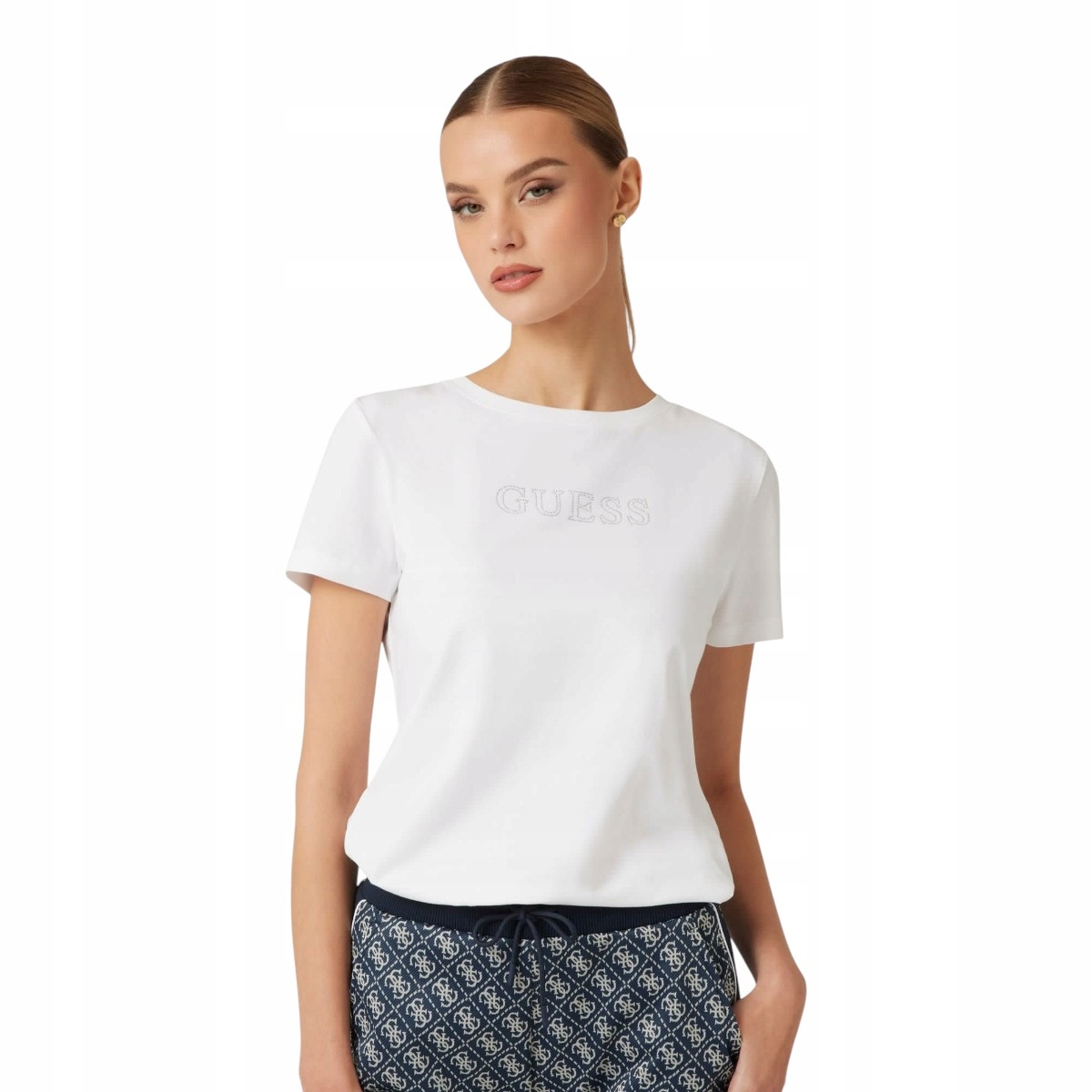 Guess Tričko Dámské Tričko Briana Ss Bílá vel. M