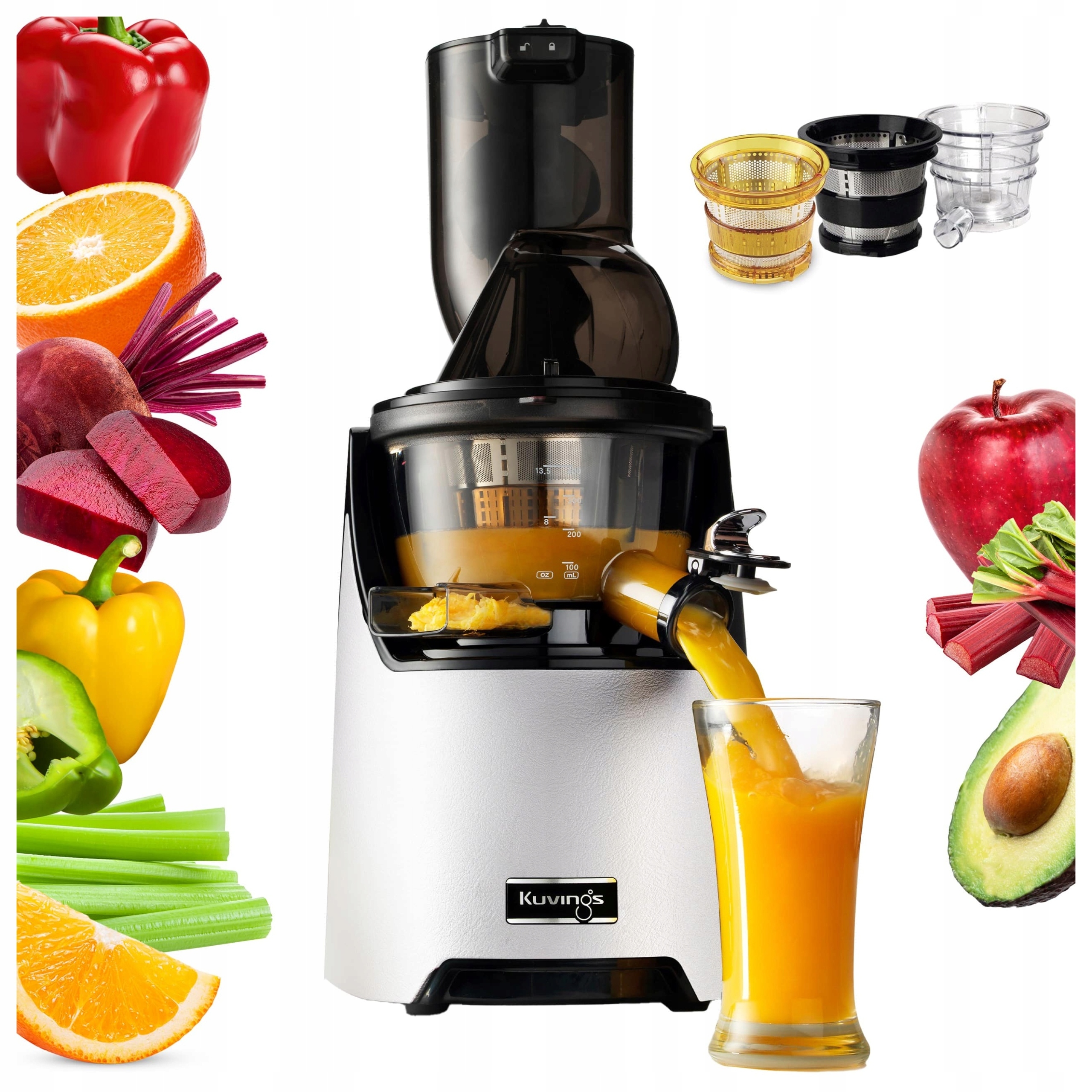 Kuvings EVO820 Pomalý Odšťavňovač Na Šťávy Z Ovoce A Zeleniny Vertikální