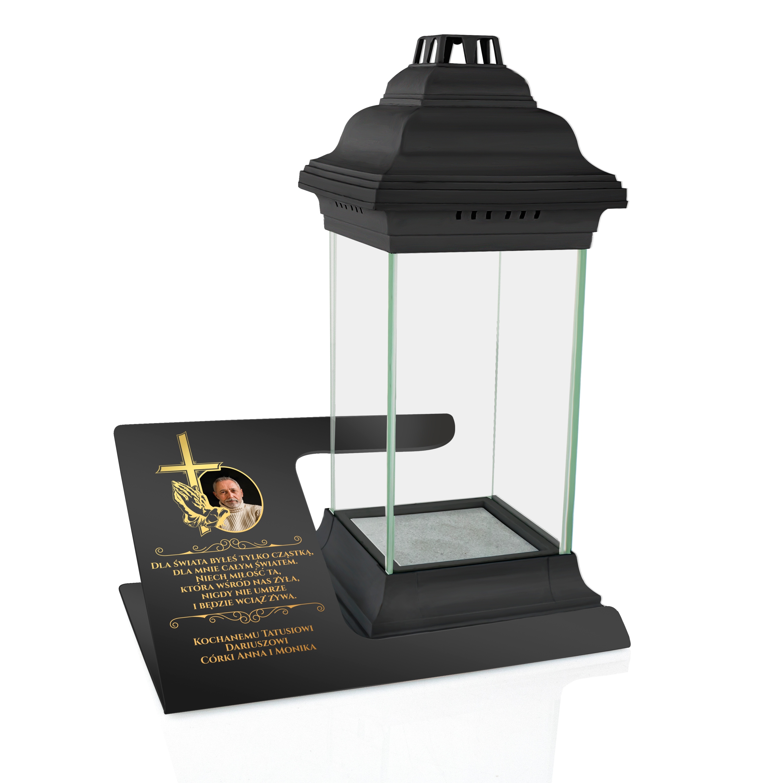 

Statuetka Na Grób Dedykacja I Lampion Duża XXL