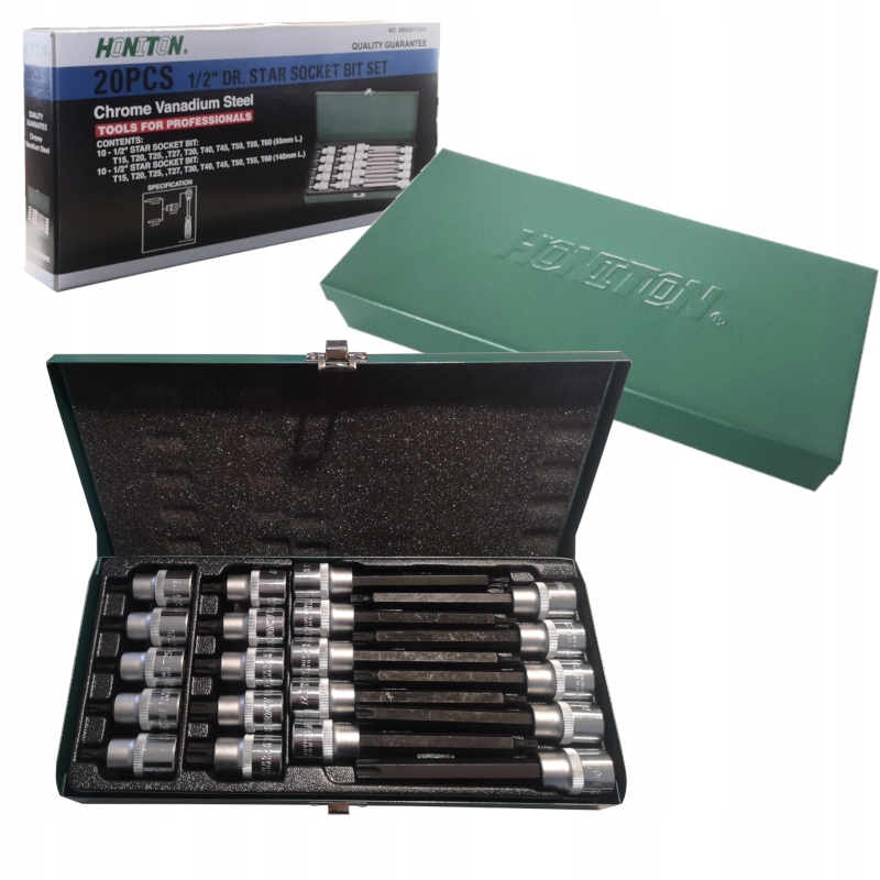 Honiton H4020 ZESTAW NASADEK 1/2" Z BITEM TORX 20 el.