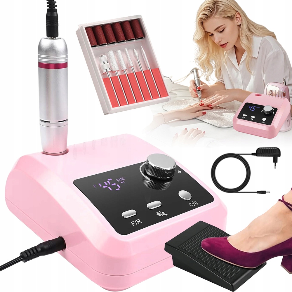 Elektrická Nastavitelná Bruska Na Nehty S Led Displejem A Pedálem