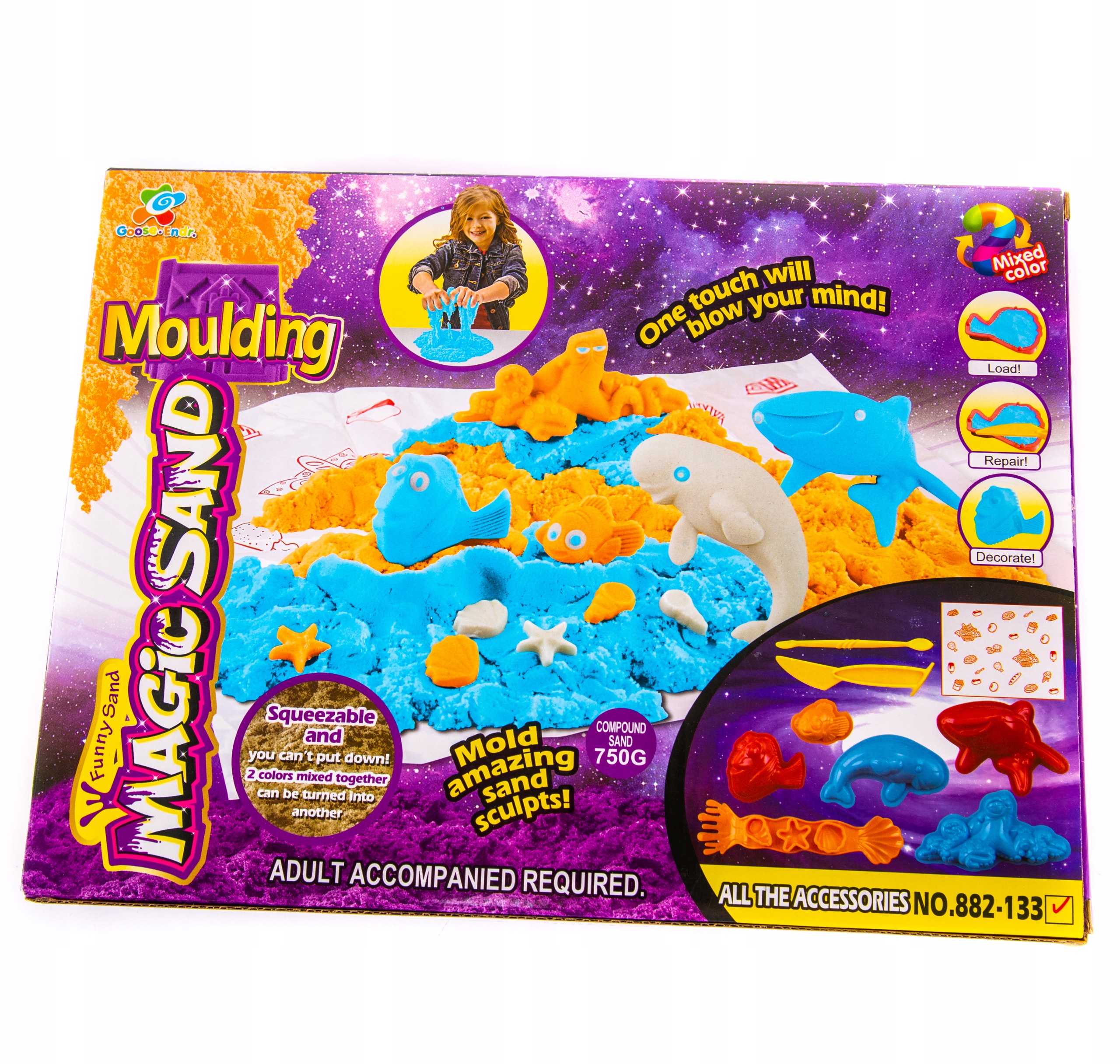 

Piasek Kinetyczny 750g Foremki Mata Różne Kolory
