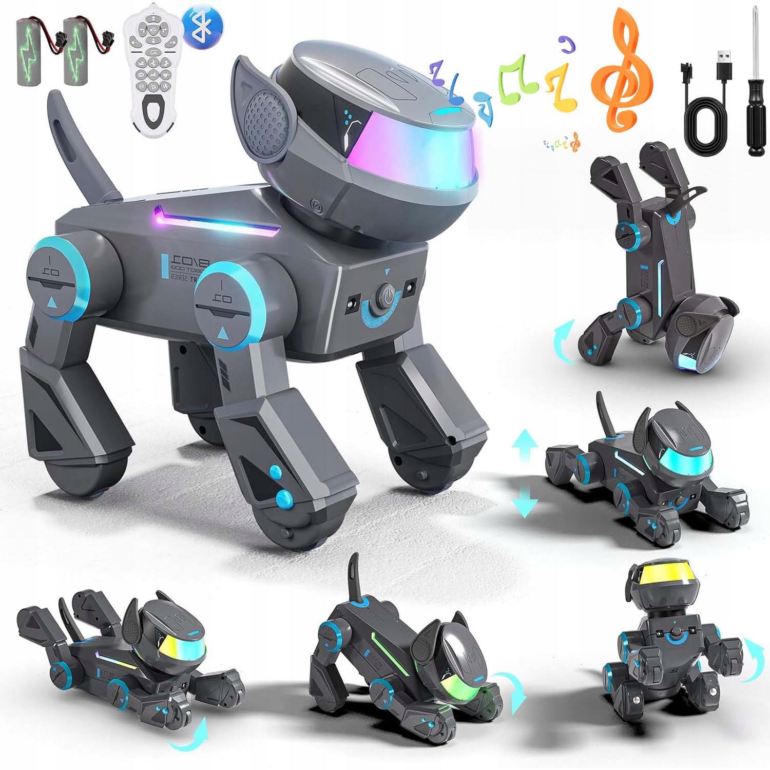 Robot Štěně Robo Pes Interaktivní Dálkově Ovládaná Hračka Akumulátor