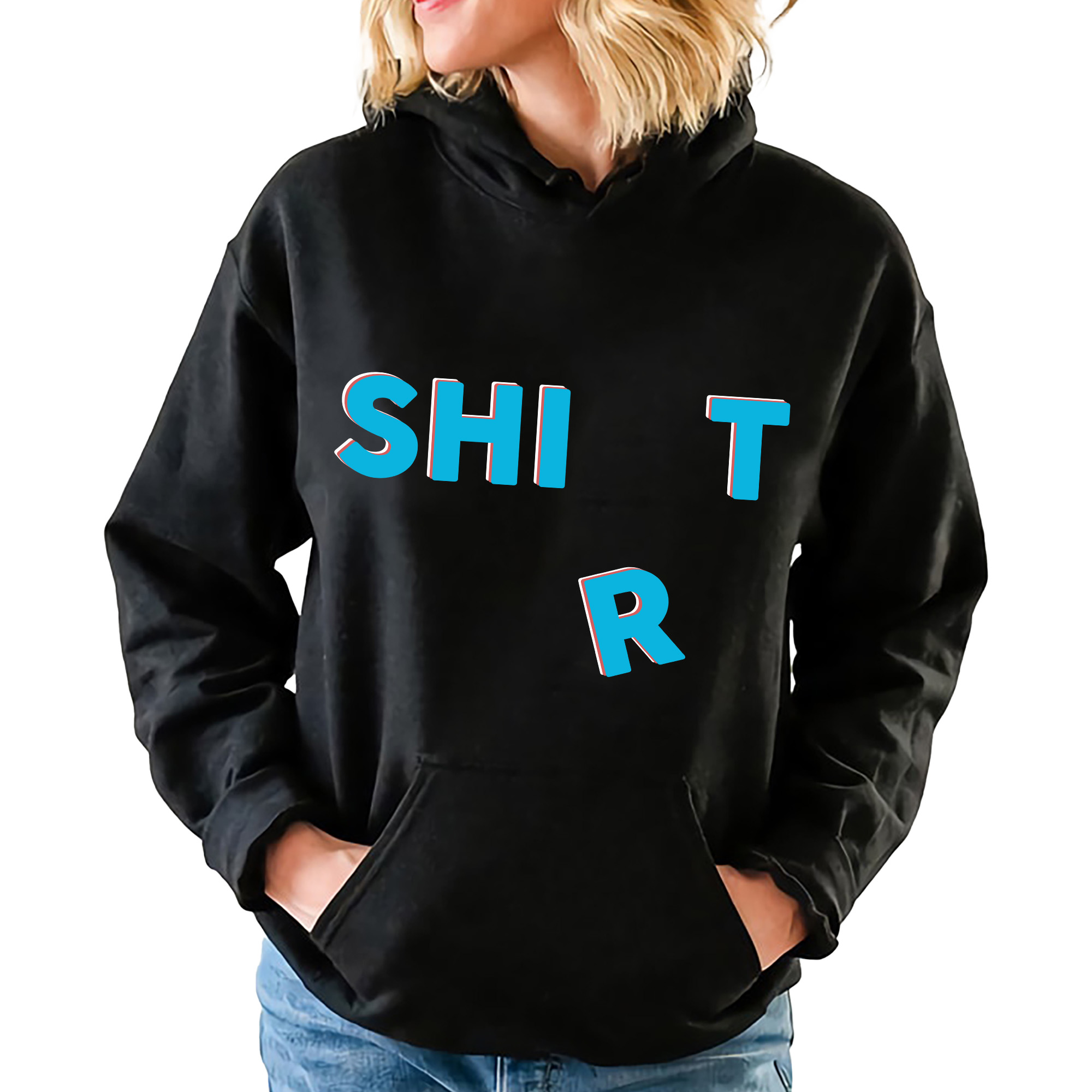 Černá mikina s kapucí Veselý Dárek pro ženy Velikost L