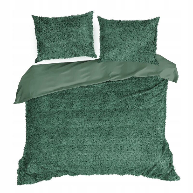 Povlečení Tiffany 220x200 zelené s kožešinovou strukturou D91