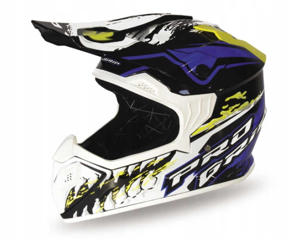Progrip Detská Crossová Prilba PG3009 Jurassic Junior/kid Farba Biela/modrá
