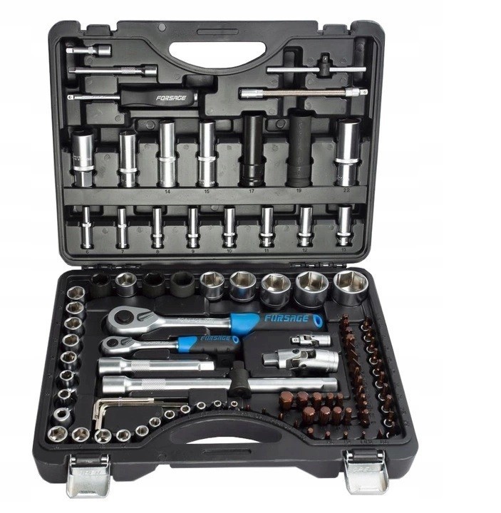 ZESTAW narzędziowy 150+6 cz. grzechotki, nasadki FORSAGE