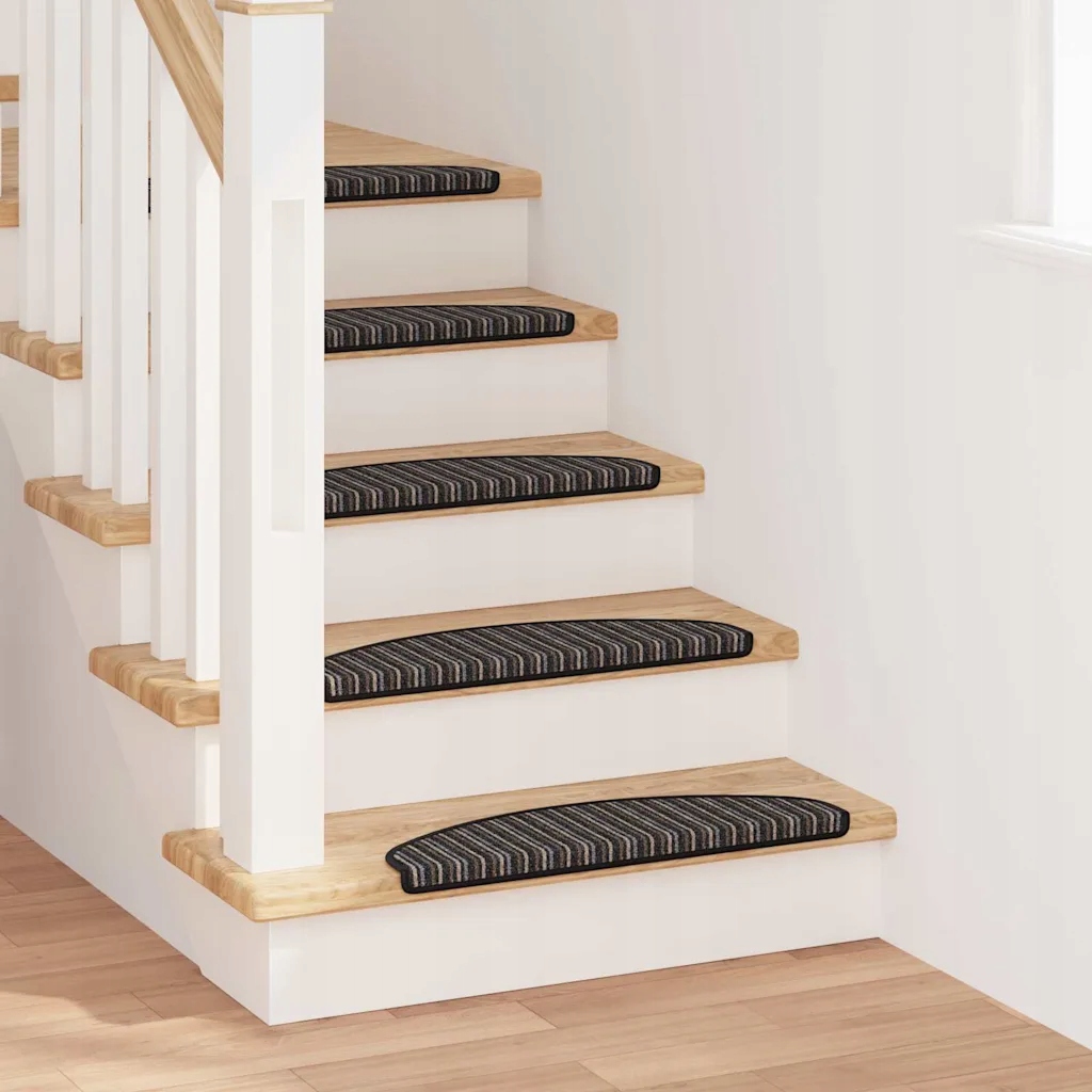 vidaXL Samolepicí schodové rohože 15 pcs Antracit 65 x 21 x 4 cm