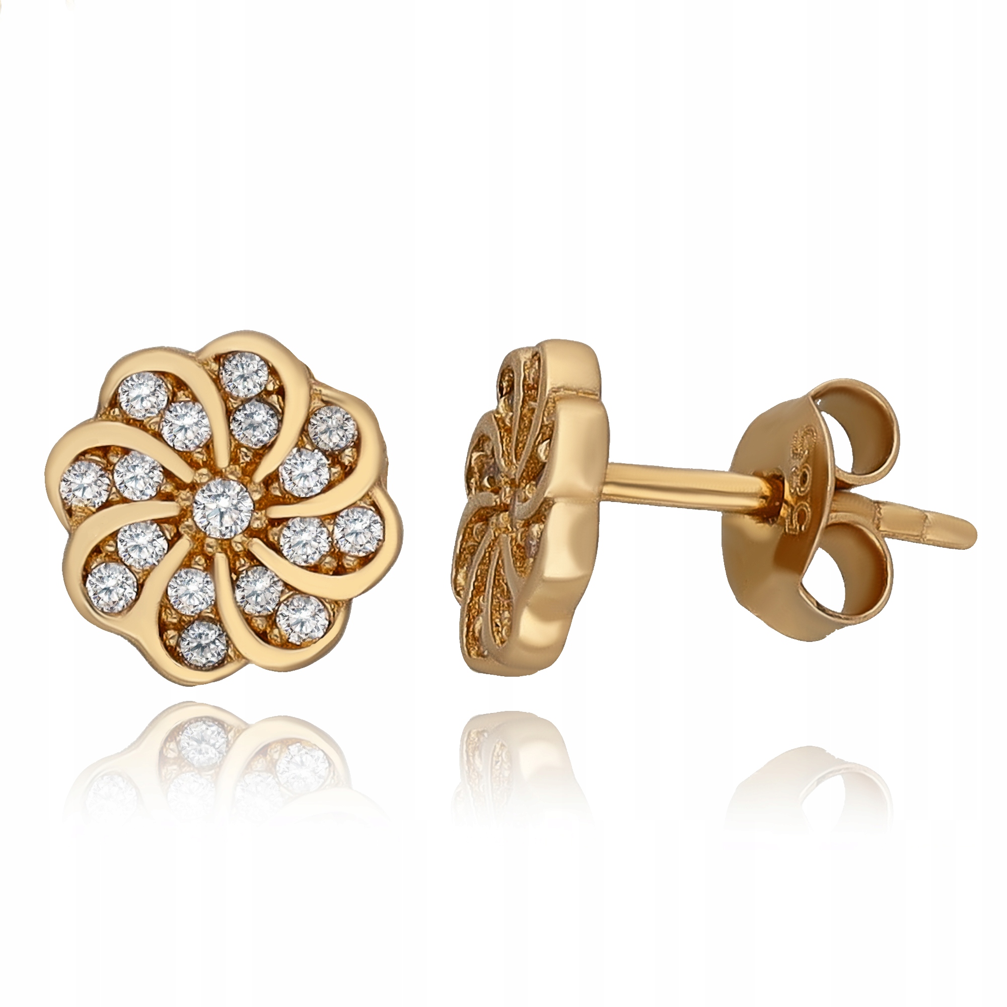 Zlaté Náušnice Se Zirkony Pro Děti 585