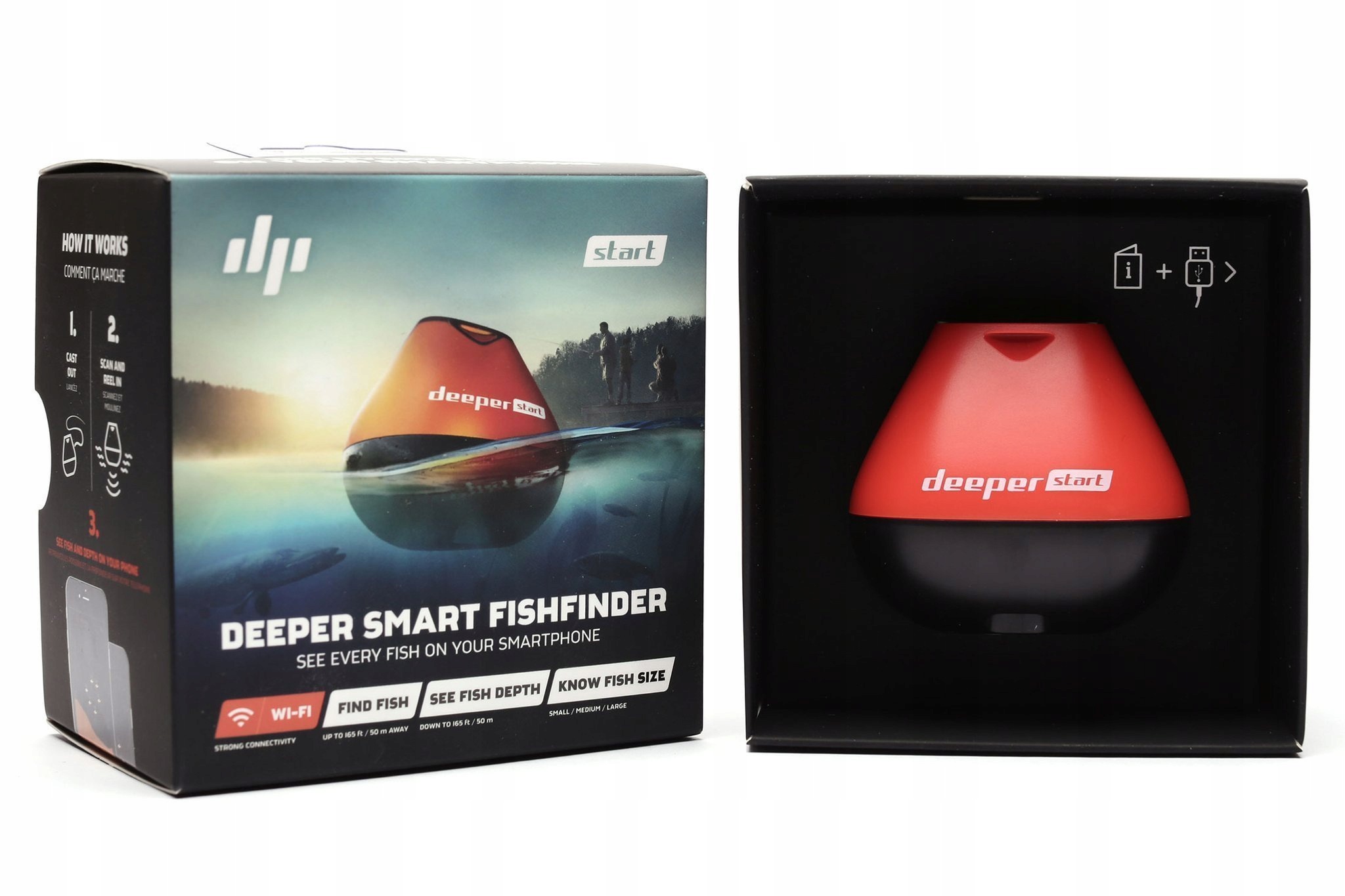 Echo Sonda Deeper Rybářský Hladinkový Sonar Start
