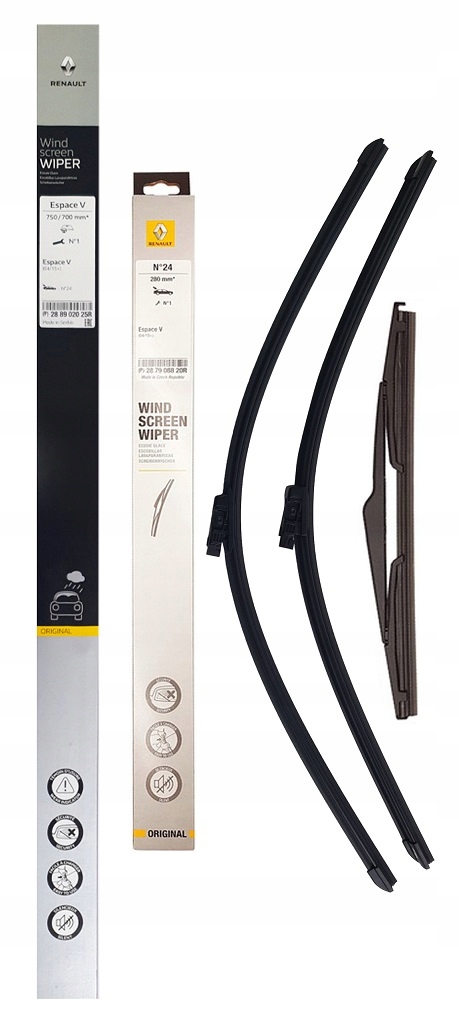 

Renault Espace V 2015- Wycieraczki Przód Tył