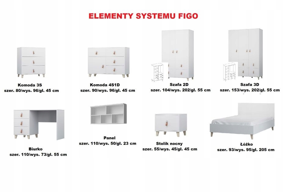 Łóżko FIGO (36) bez materaca Meble młodzieżowe Kod producenta 0553