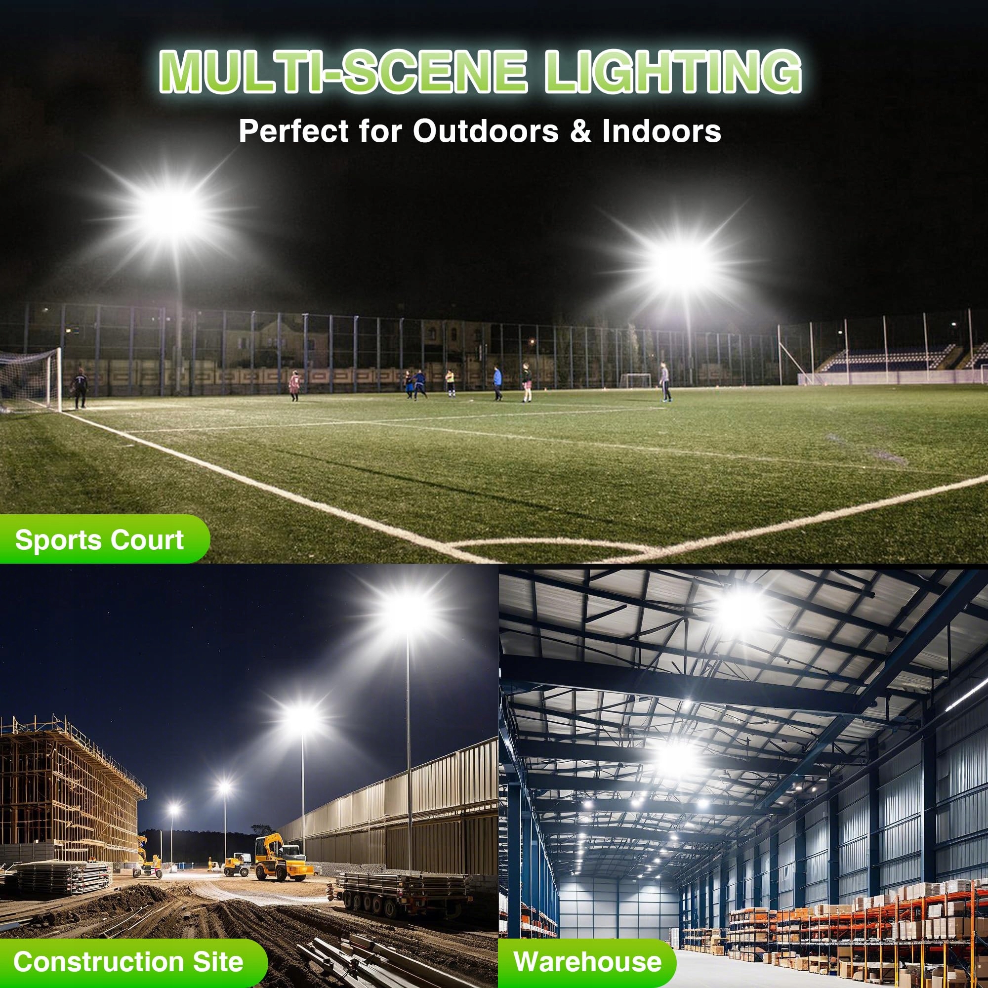 Naświetlacz LED 600W 60000lm IP66 3 Głowice Zewnętrzny STASUN — miniatura 4