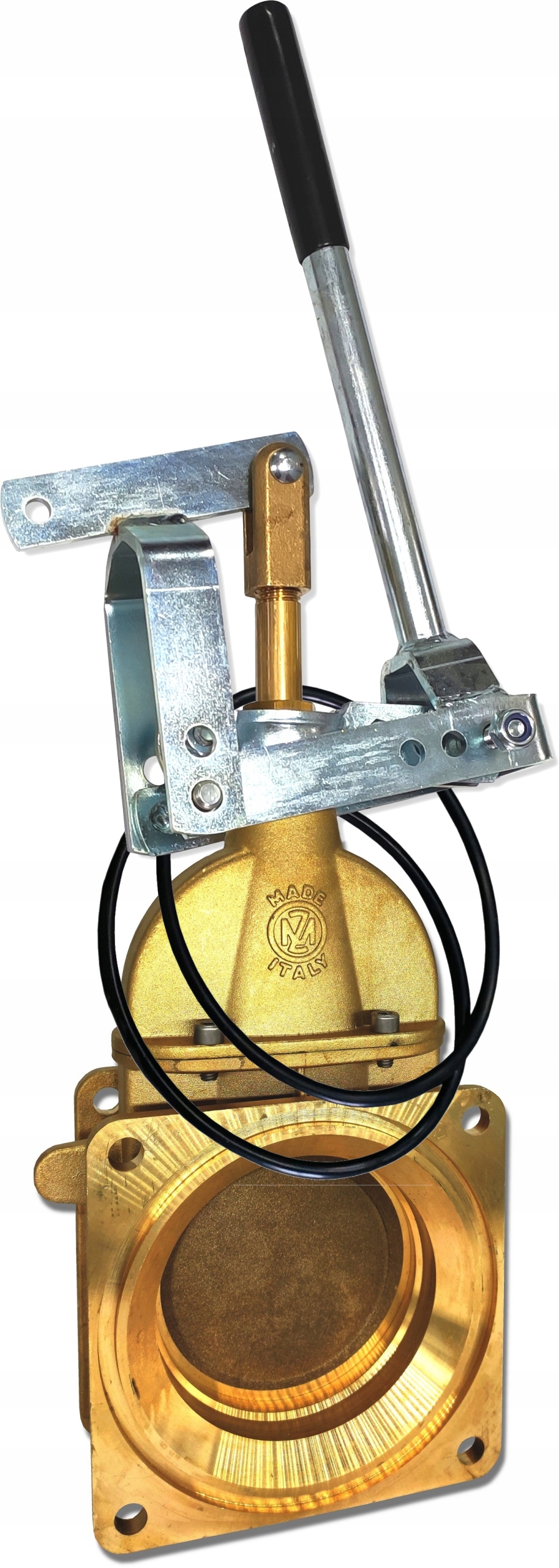 ZASUWA MOSIĘŻNA MZ 5`` 2x FLANSZA KOŁNIERZ+ DŹWIGNIA BECZKOWOZU