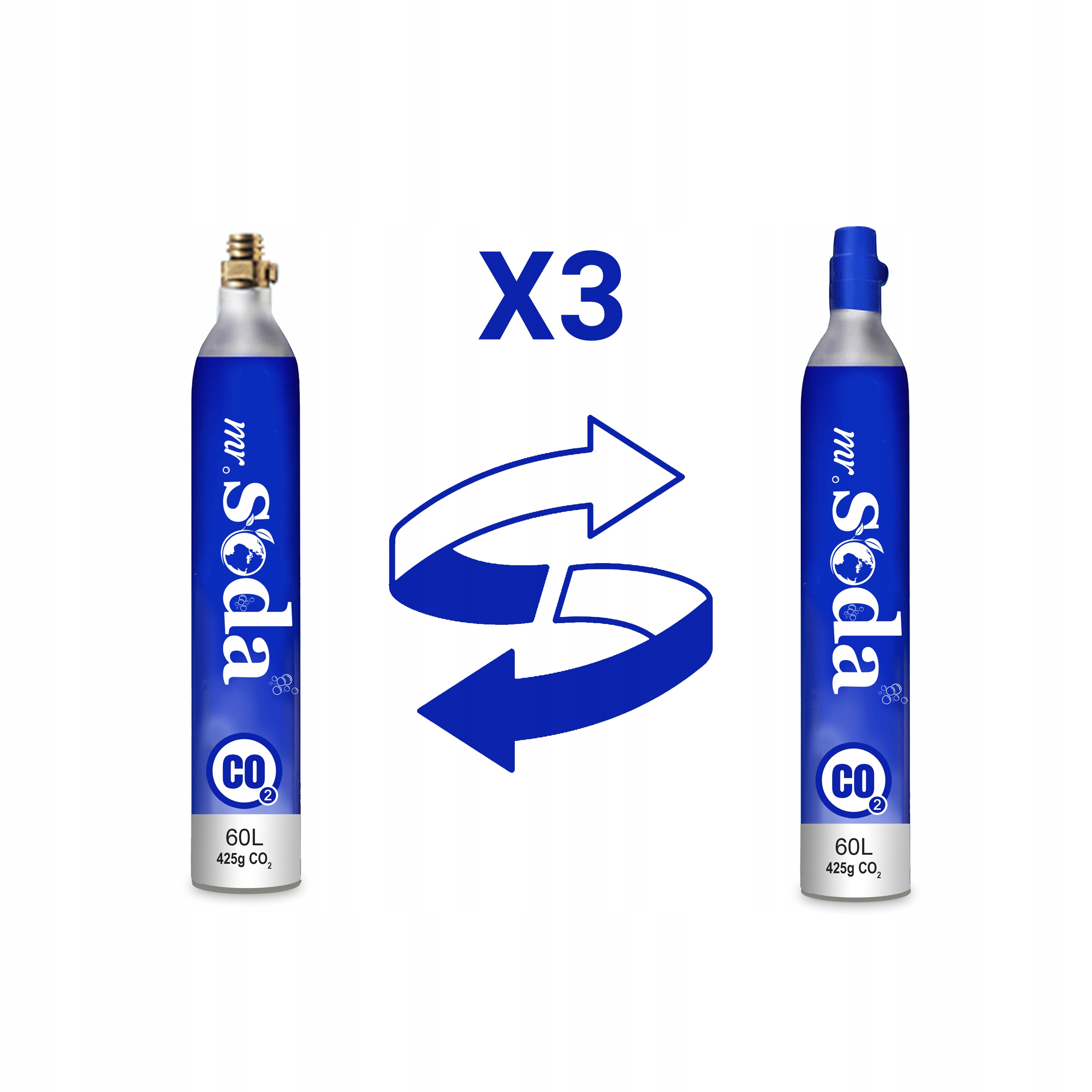 X3 NAPEŁNIANIE BUTLI WYMIANA NABIJANIE Marka SodaStream