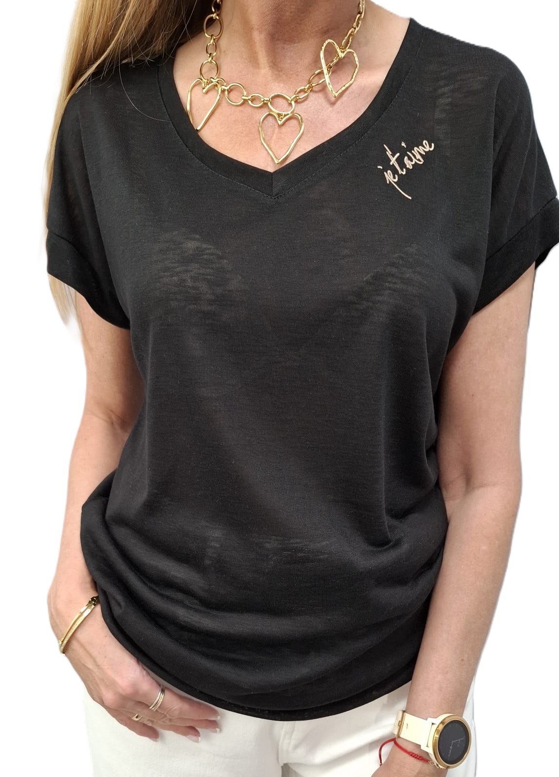 Cocomore Tričko Halenka s výšivkou Černá 40/L New