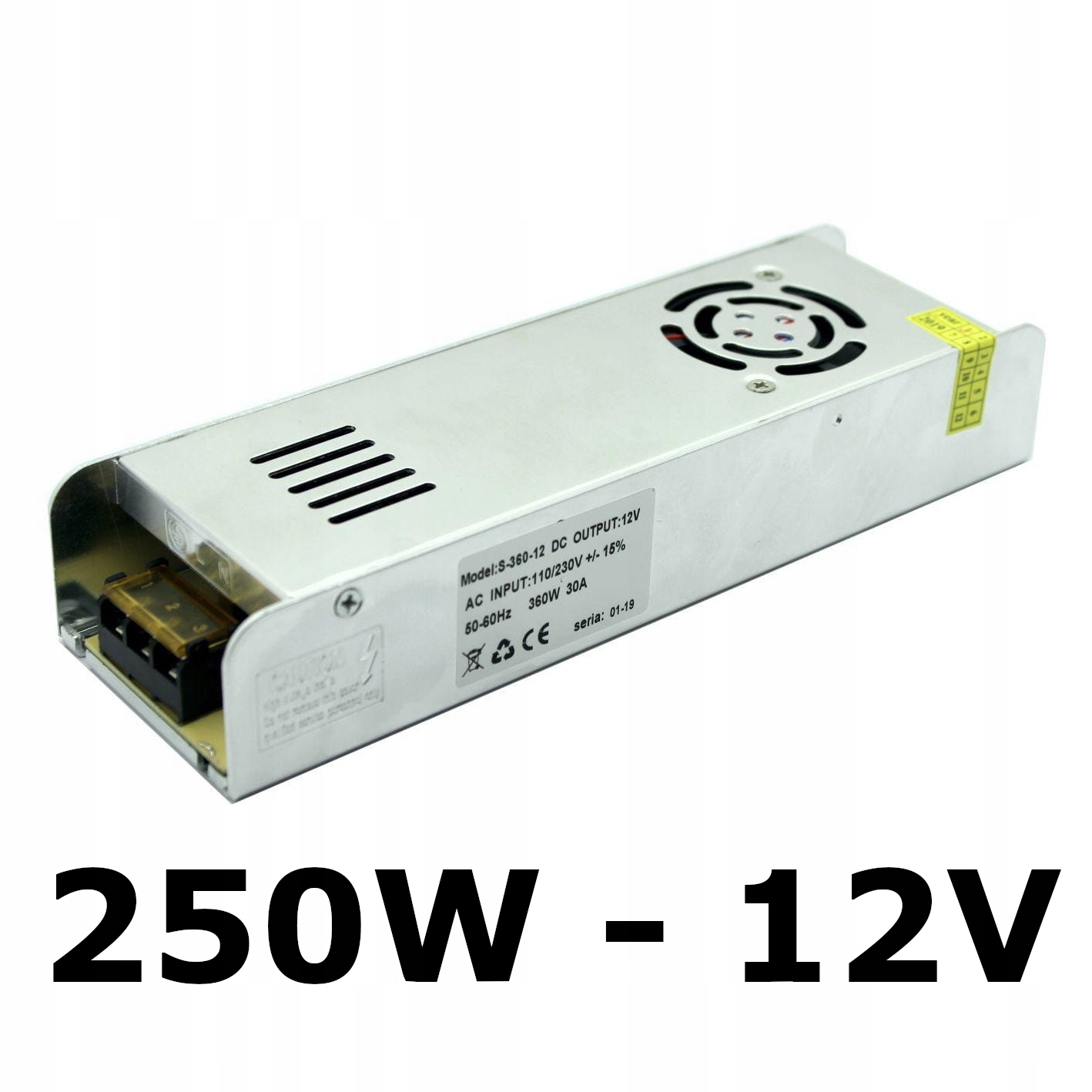 Zasilacz do taśm LED SLIM modułowy 250W 12V IP20