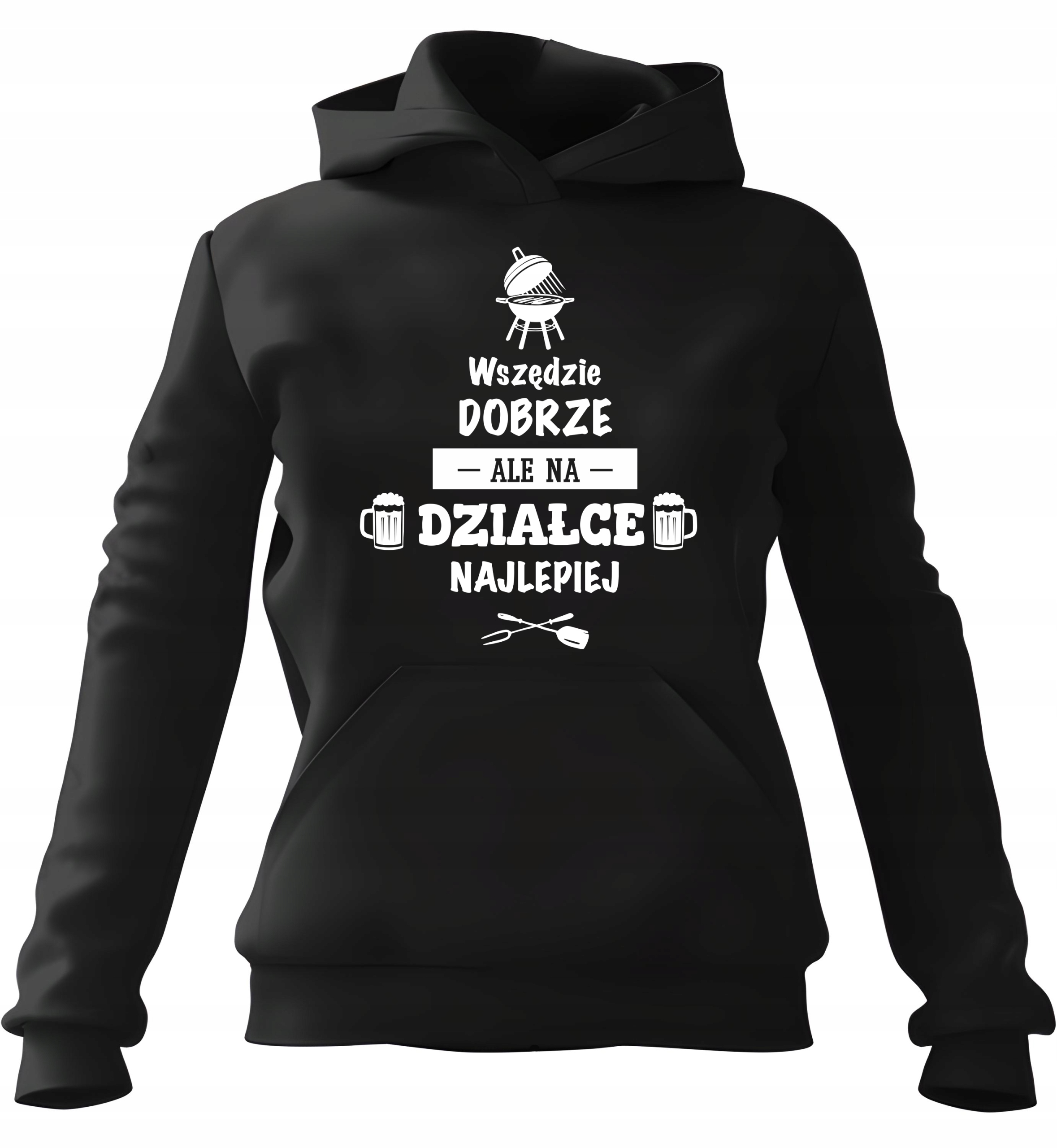s kapucí mikina s Mikina Všude je dobré, ale nejlepší je na zahradě, černá velikost S