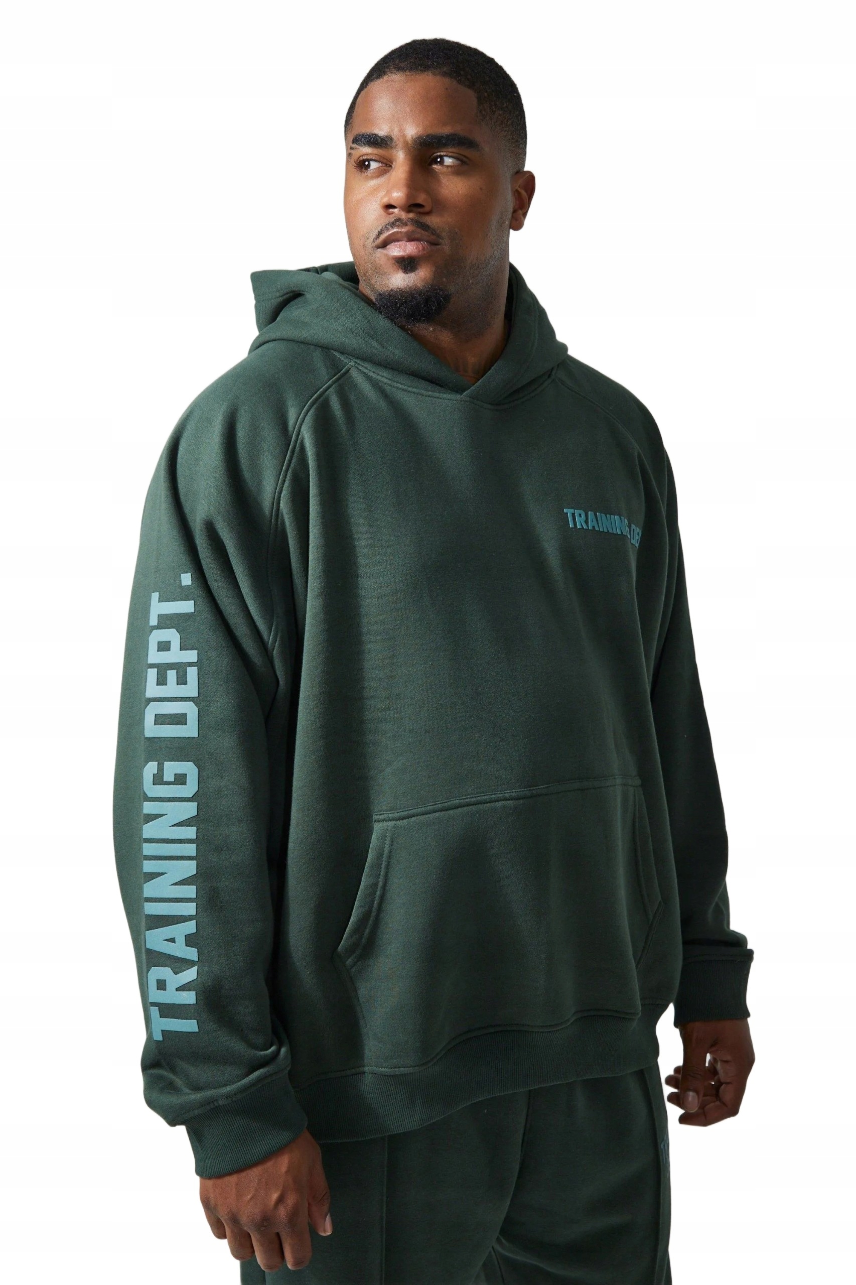 Boohooman Pánská Mikina S Kapucí S Potiskem Na Rukávu Plus Size Z3A