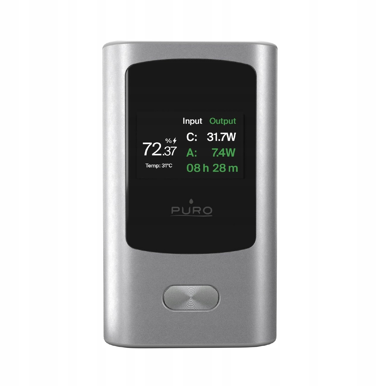 Powerbanka 10000 mAh s Usb-a Usb-c displejom 45 W šedá