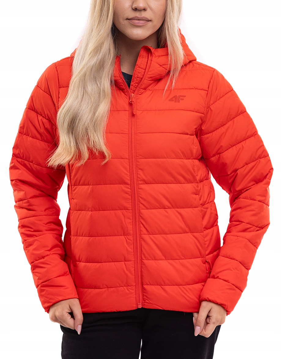 Dámská sportovní péřová bunda 4F s kapucí voděodolná, prošívaná, vel XL