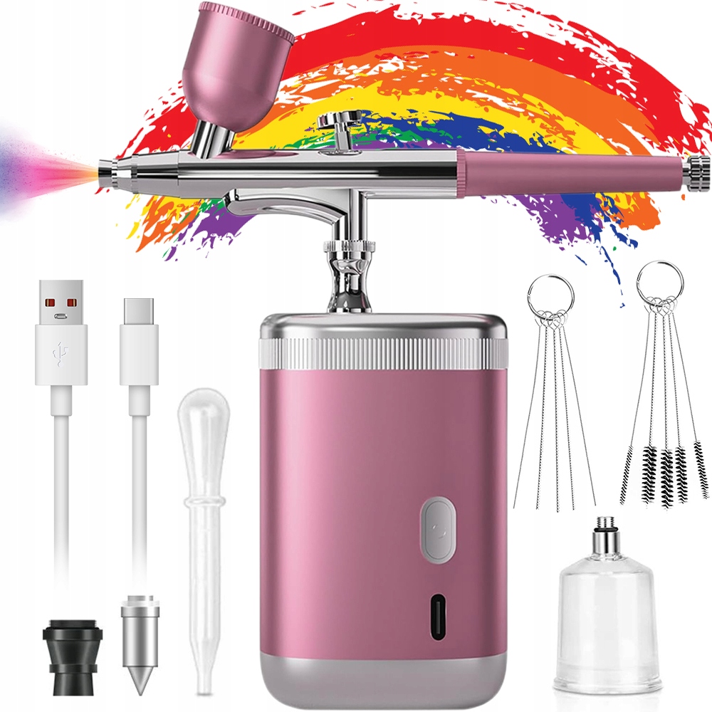 Aerograf s Usb a tryskou 0.3 mm pro manikúru, modely koláčů, snadné čištění
