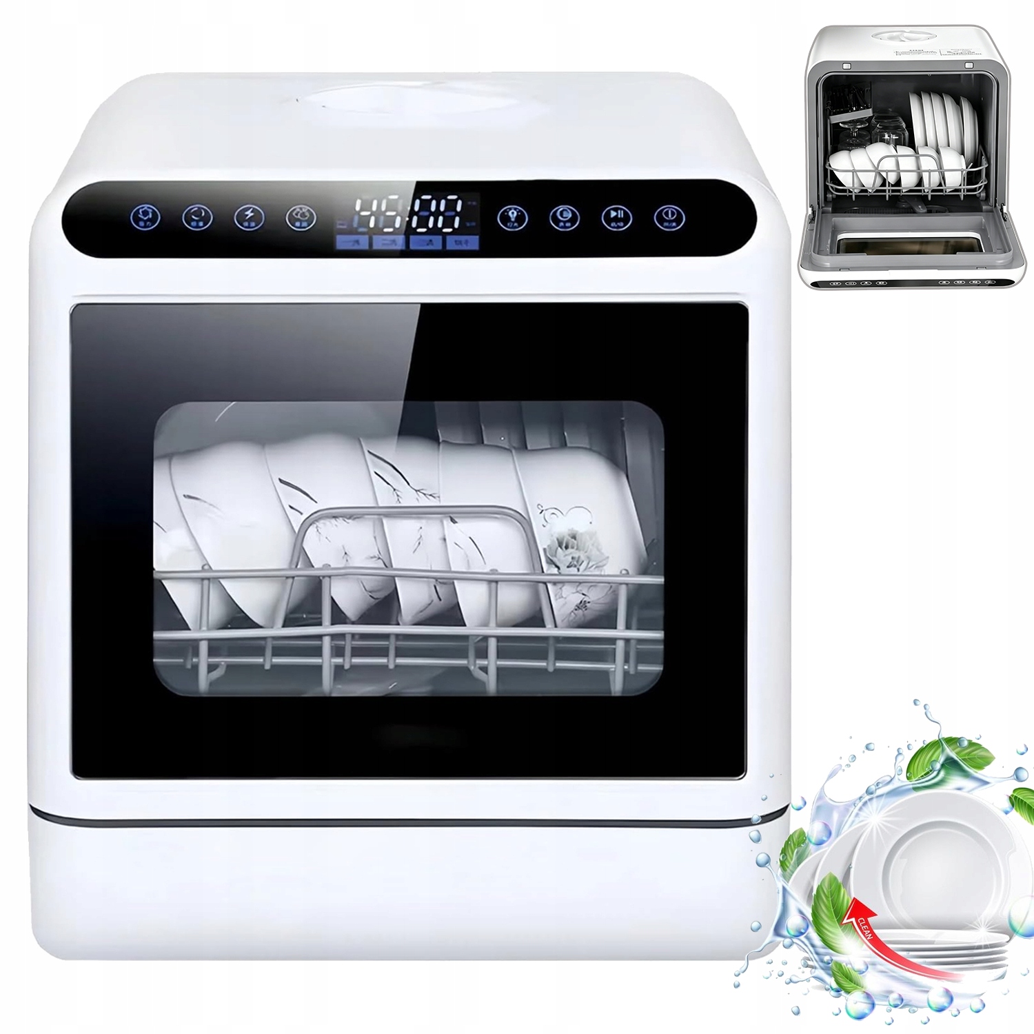 Przenosząca Zmywarka Stołowa Mini 4 Trybami Mycia Funkcją Suszenia 1100W 5L
