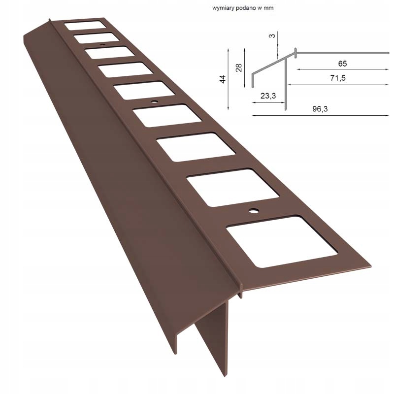 Okapový balkonový Profil K100R Renoplast Bronz Ral 8019