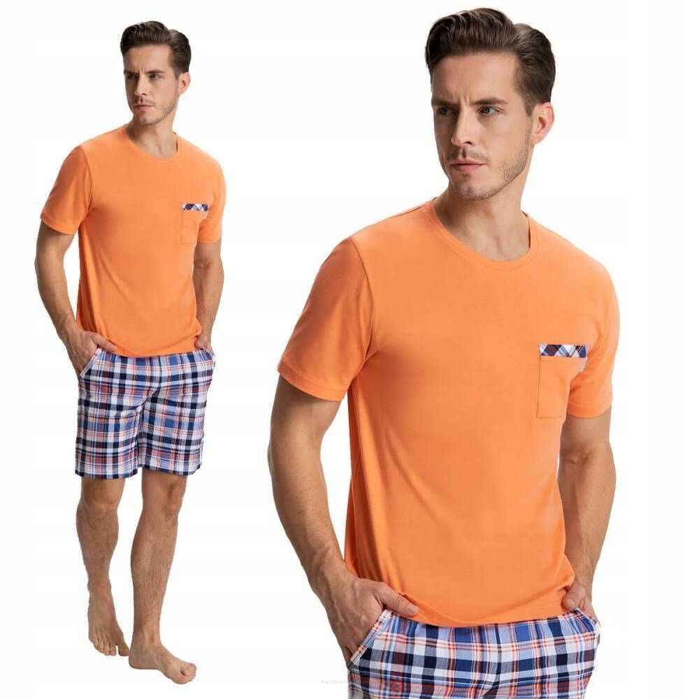 Luna Pánské Pyžamo 723/1 Oranžová 3XL
