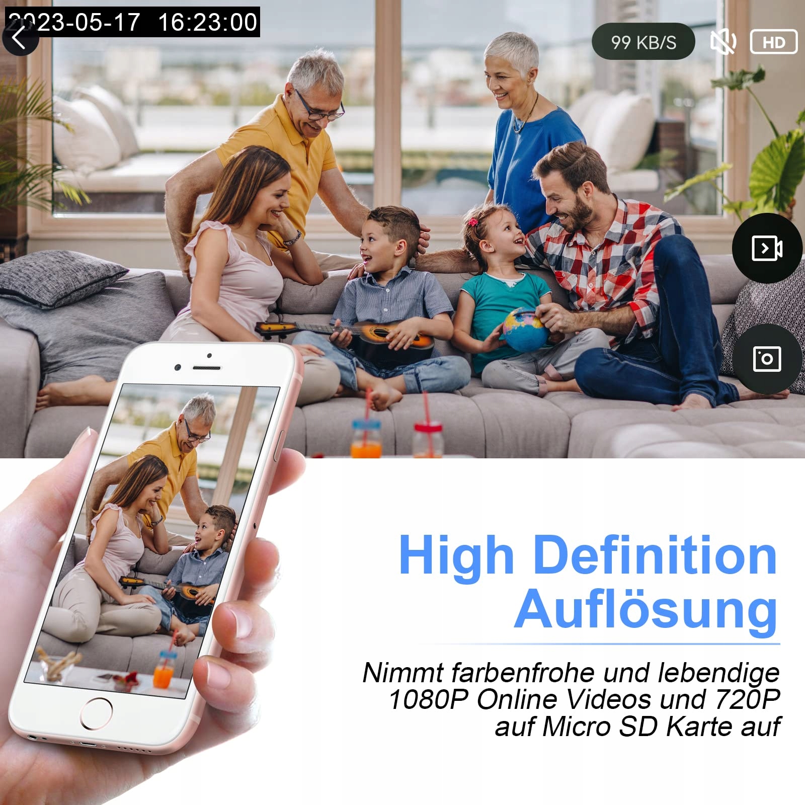 NISANUKI Mini Kamera WLAN 5G 24G WiFi 1080P HD Mikro Kamera — miniatura 3
