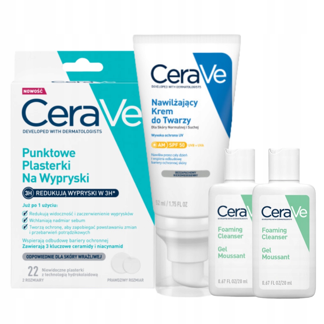 CeraVe Plasterki na niedoskonałości, Krem do Twarzy Spf 50