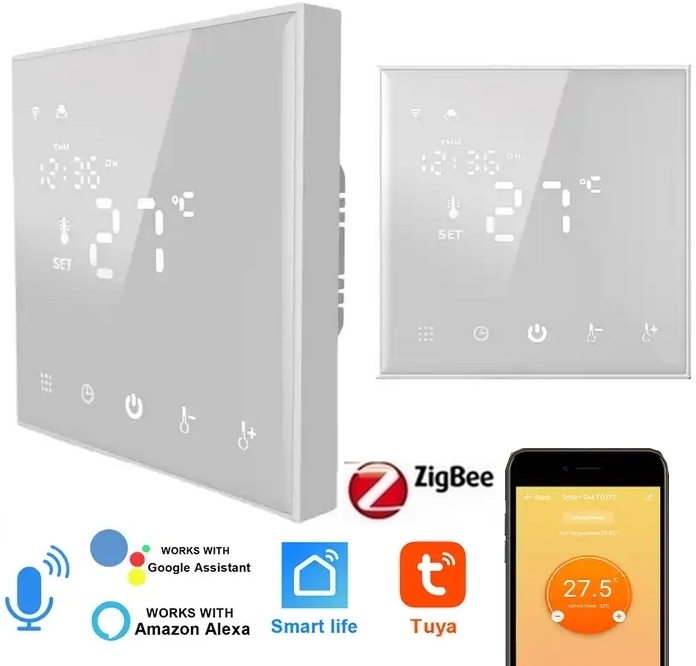 Termostat Nástěnný Pokojový Dotykový Led Displej ZigBee Wh Tuya
