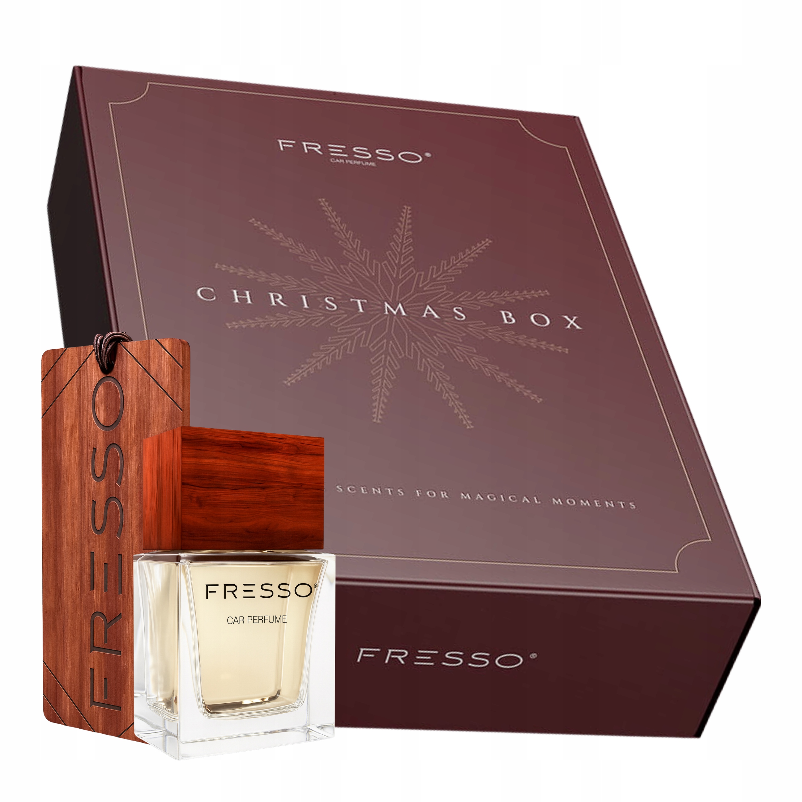 Fresso Gift Box Christmas zestaw zapachowy perfumy samochodowe z zawieszką