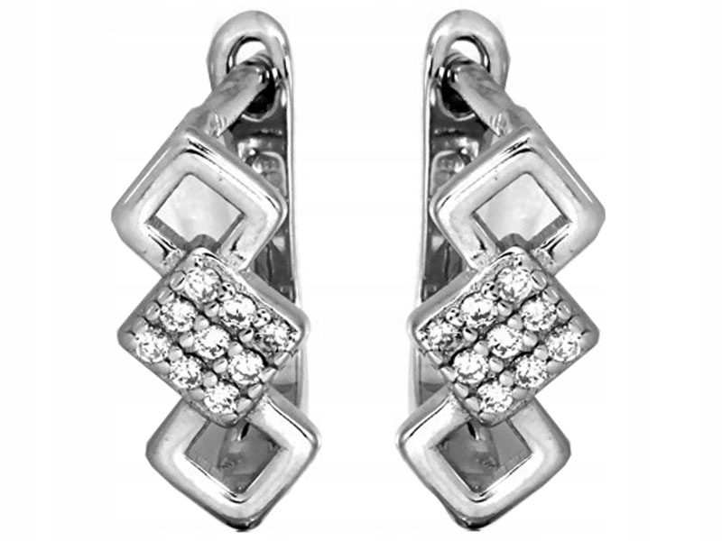 Stříbrné náušnice 925 s zirkony pro módní ženu