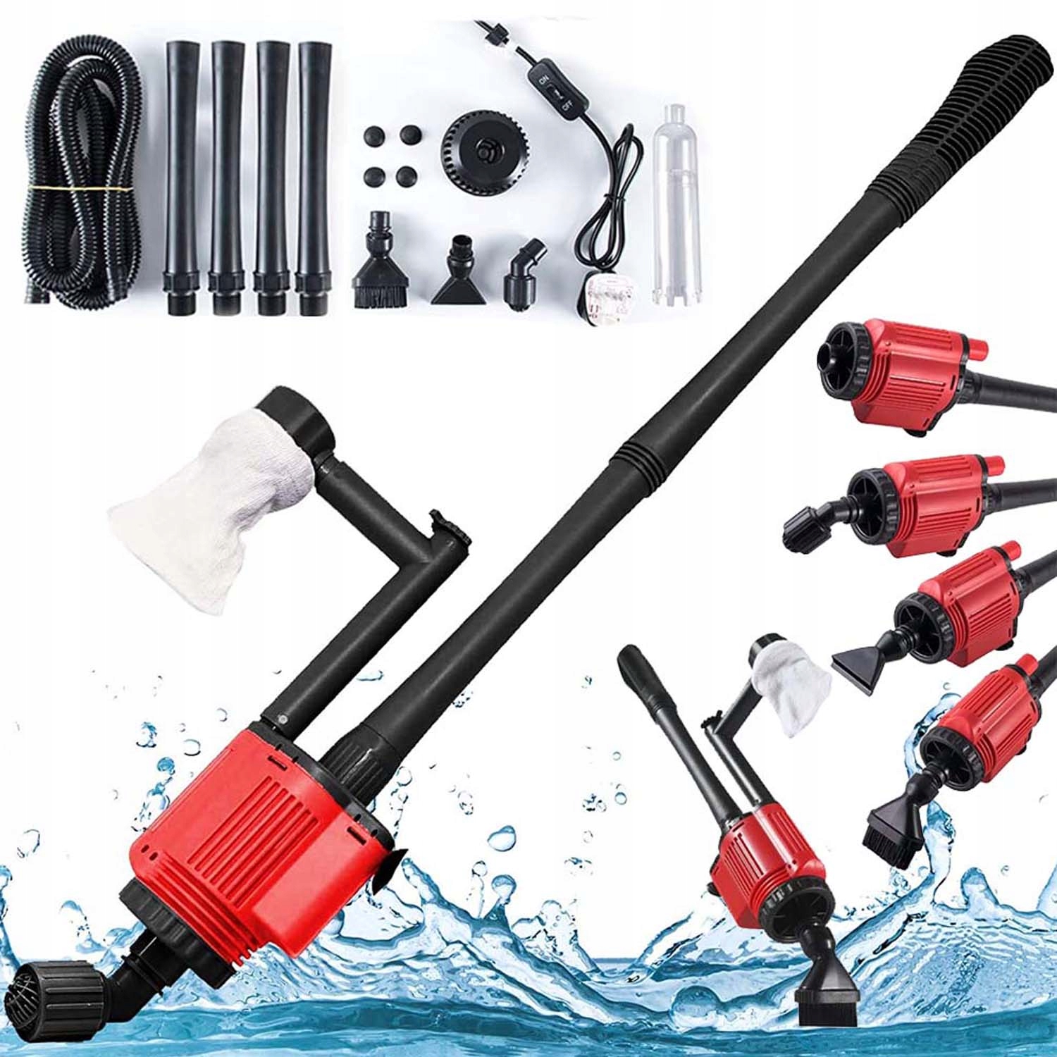 Levně Elektrický Vysavač Sifon Filtr Pro Čištění Akvária 6V1 1800L/H