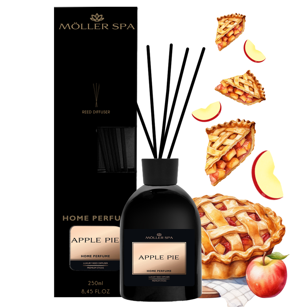 Difuzér s vůní Jablečný Koláč 250 ml Luxusní tyčinky s trvalou vůní do domácnosti