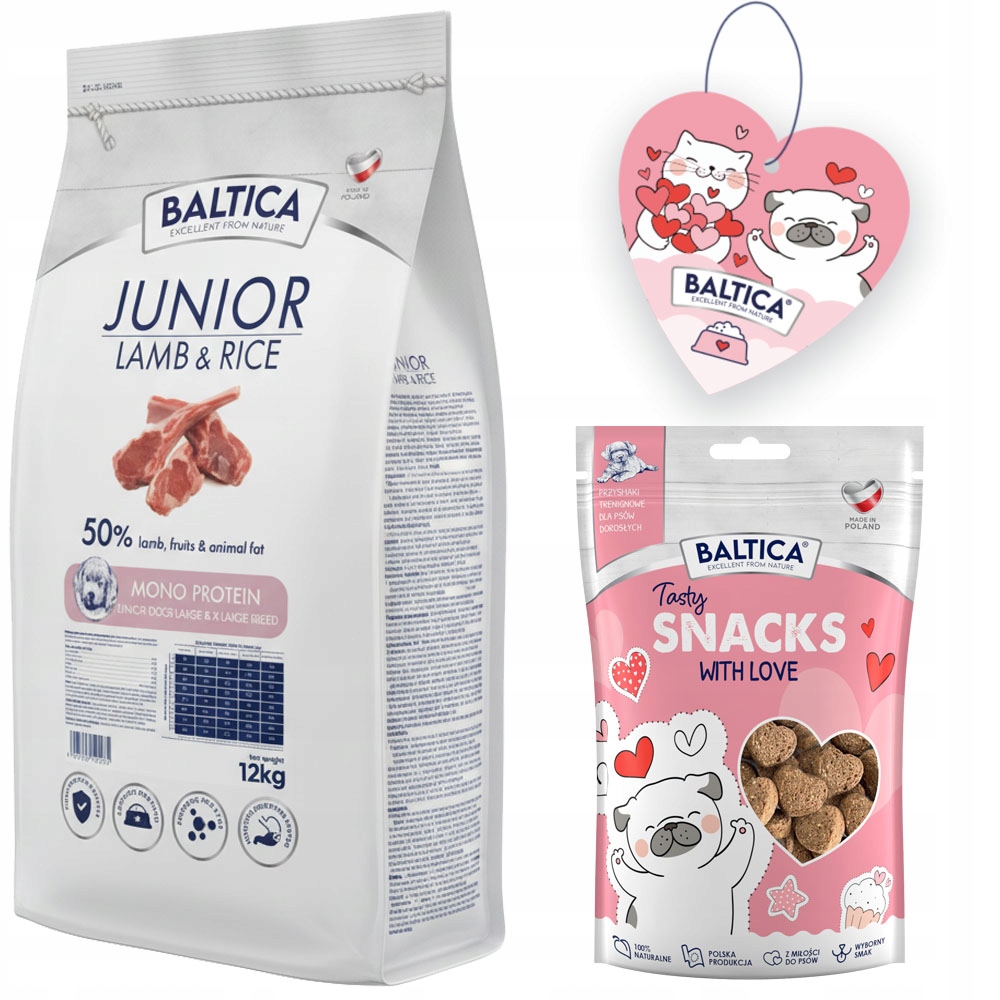 Levně Baltica Junior Lamb & Rice Jehněčí S Rýží 12 kg Štěňata Velká Plemena