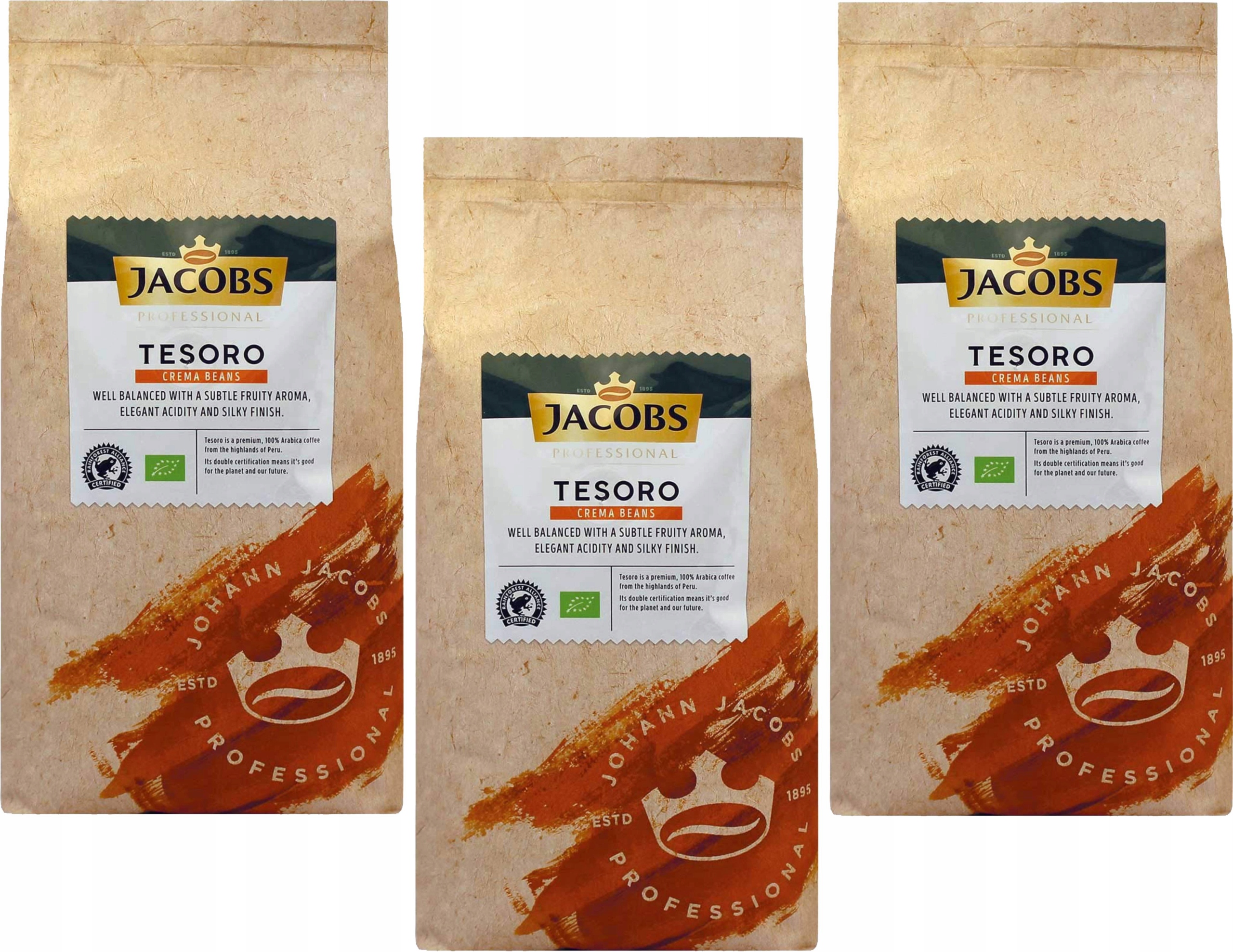 Levně Jacobs Professional Tesoro Crema Káva 3 x 1 kg