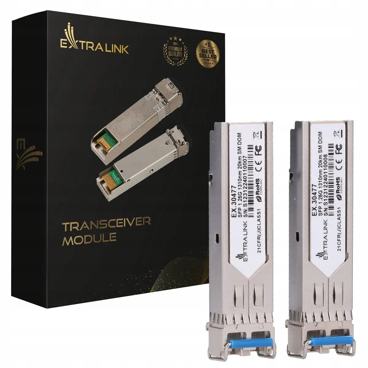 Extralink Sfp 1. 25G 2- Pack Moduł Sfp 1,25Gbps, LC/ Upc, 1310nm, 20km,