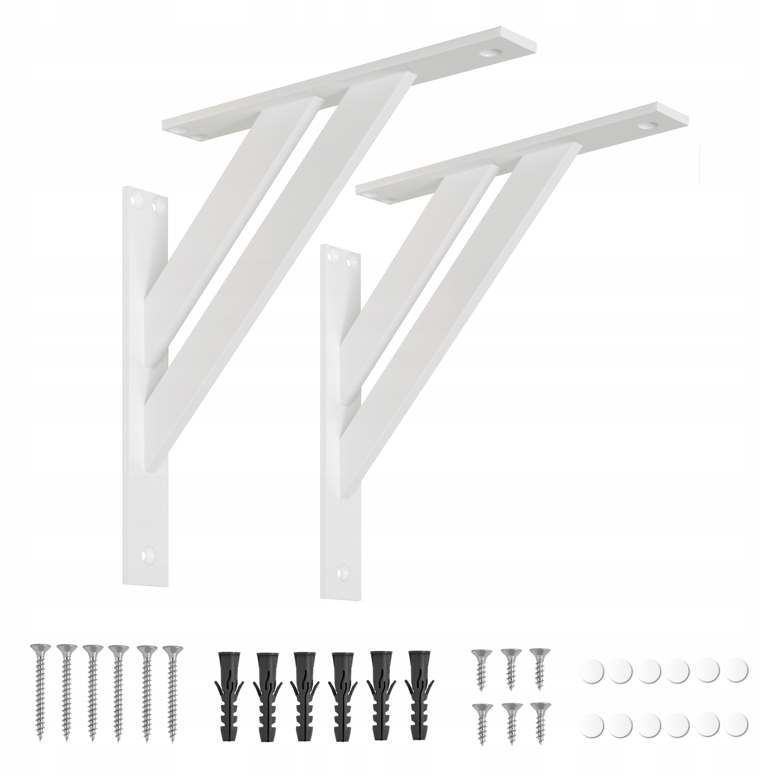 2 Ks Fest Konzole Na Polici Podpěra Pod Polici Držák Loft Bílá 240 mm