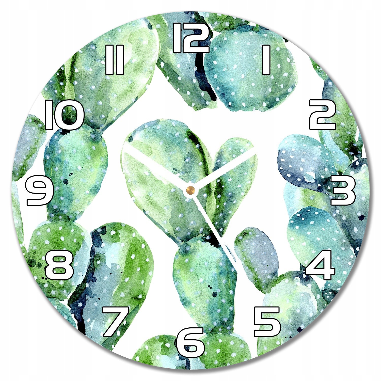 

Cichy Ścienny zegar szklany Akwarela Kaktusy f30