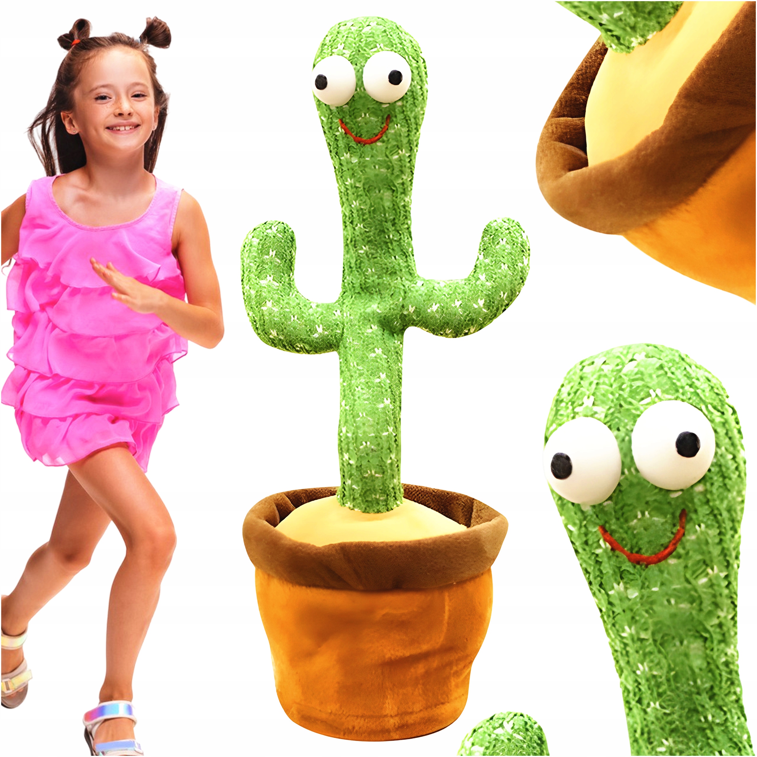 ТАНЦУЮЩИЙ КАКТУС ПОЮЩАЯ ИГРУШКА ИНТЕРАКТИВНЫЙ КАКТУС ПОВТОРЯЕТ СВЕТОДИОД