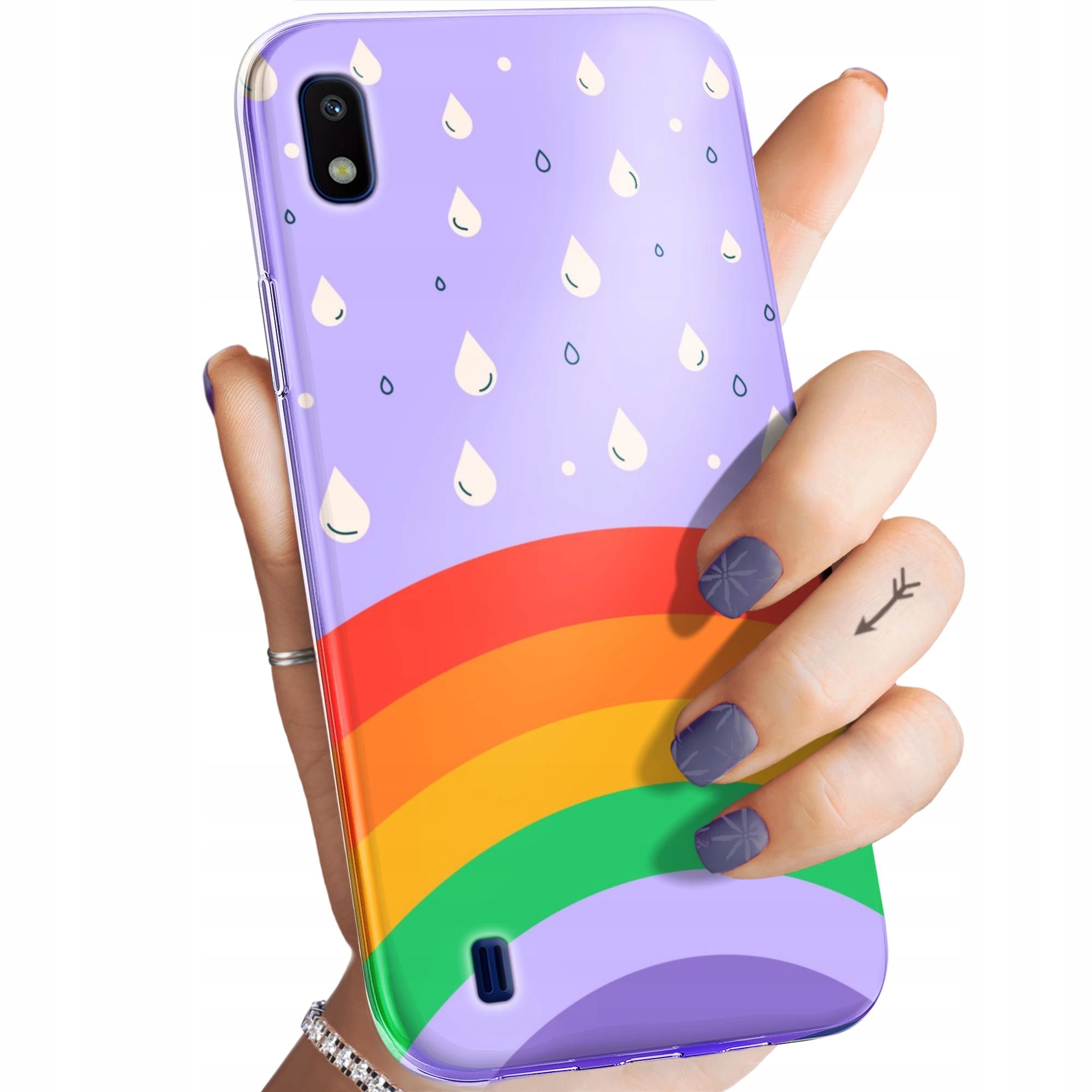 Etui Do Samsung Galaxy A10 Tęcza Rainbow Obudowa Pokrowiec Case