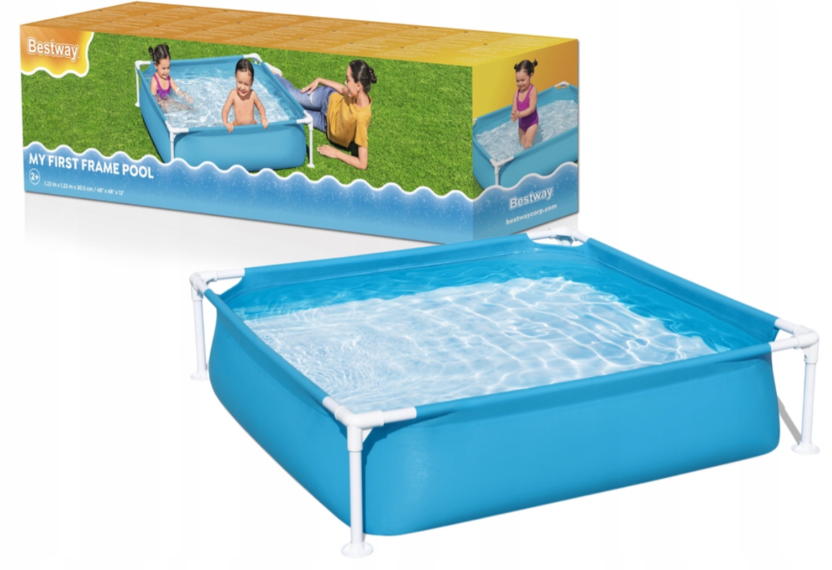 Ogrodowy Basen stelażowy dla dzieci Bestway Kwadrat 122x122x30,5cm
