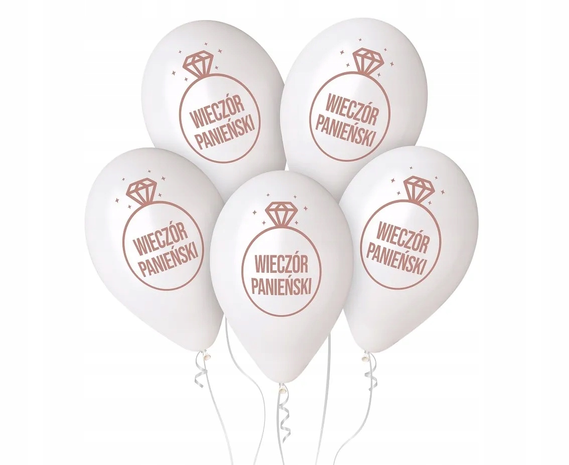 

Balony lateksowe białe na Wieczór Panieński 5szt