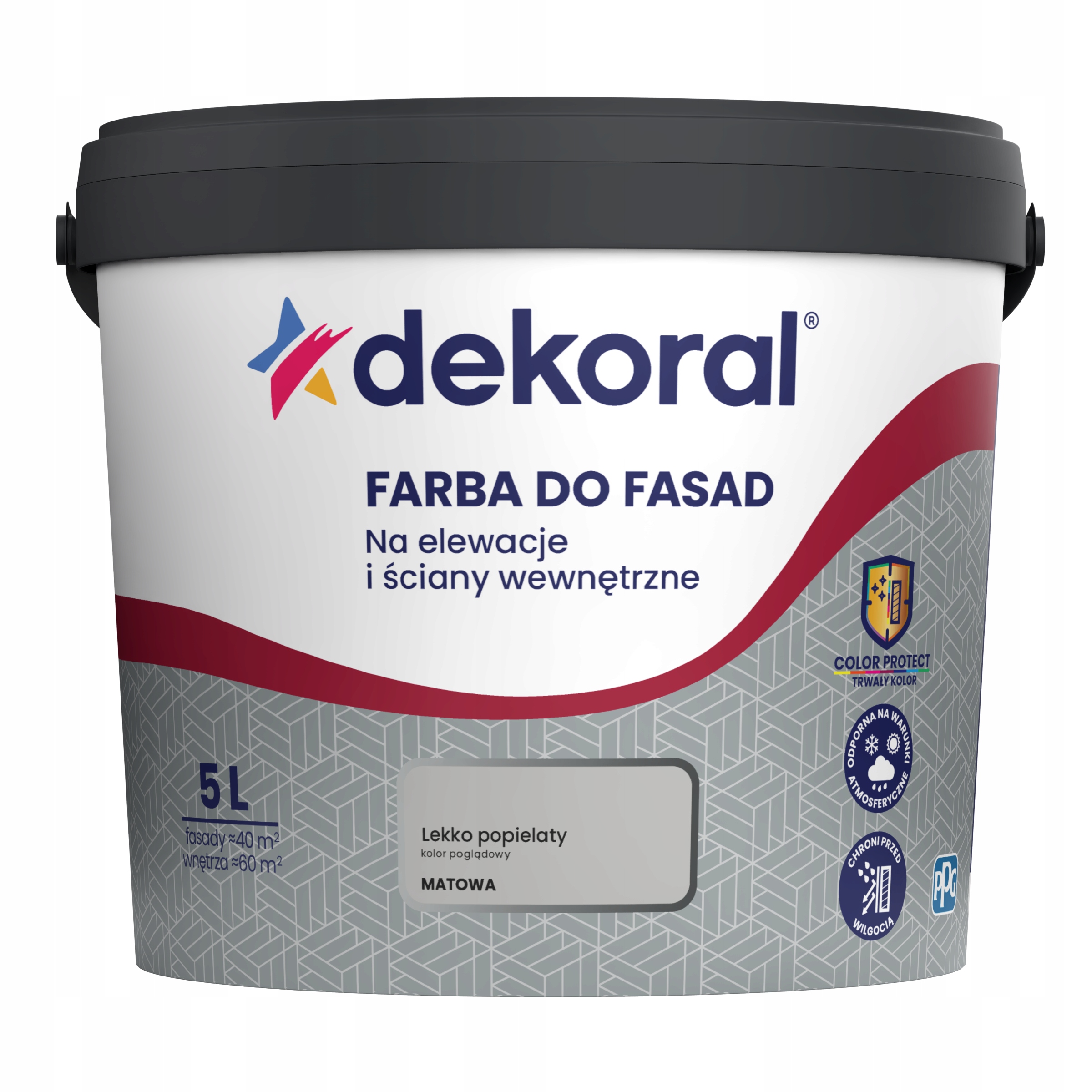 Dekoral do fasad Farba fasadowa zewnętrzna lekko popielaty 5L