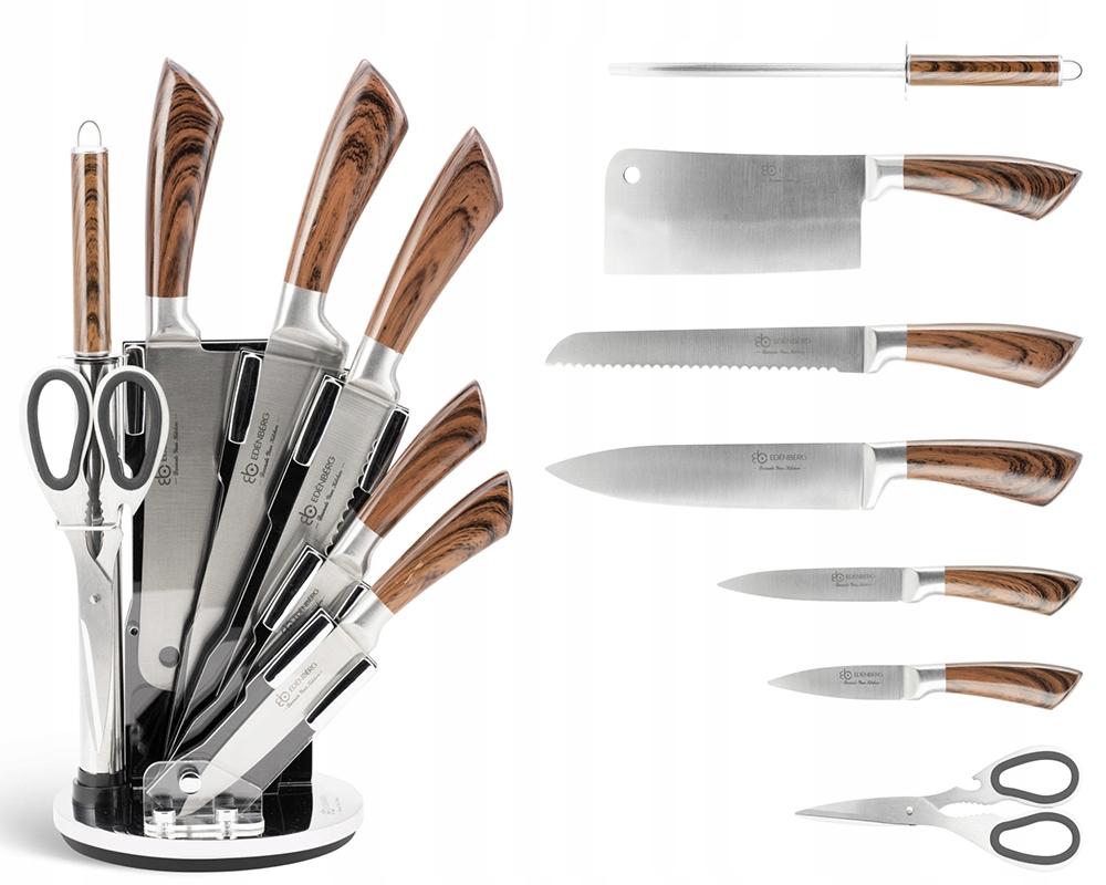 

Noże kuchenne 8 Edenberg stalowe stojak EB-913