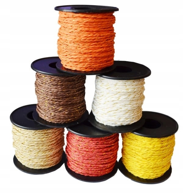 wstążka 6szt papier+ srebrna/złota nić  30m 3626 — 2