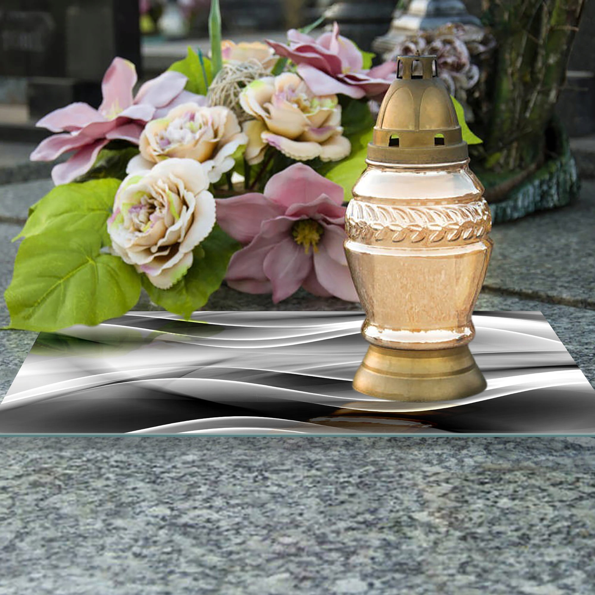 SZKLANA PODSTAWKA POD ZNICZE 60x30cm Jedwab 242d Kod producenta deska-szklana-242d