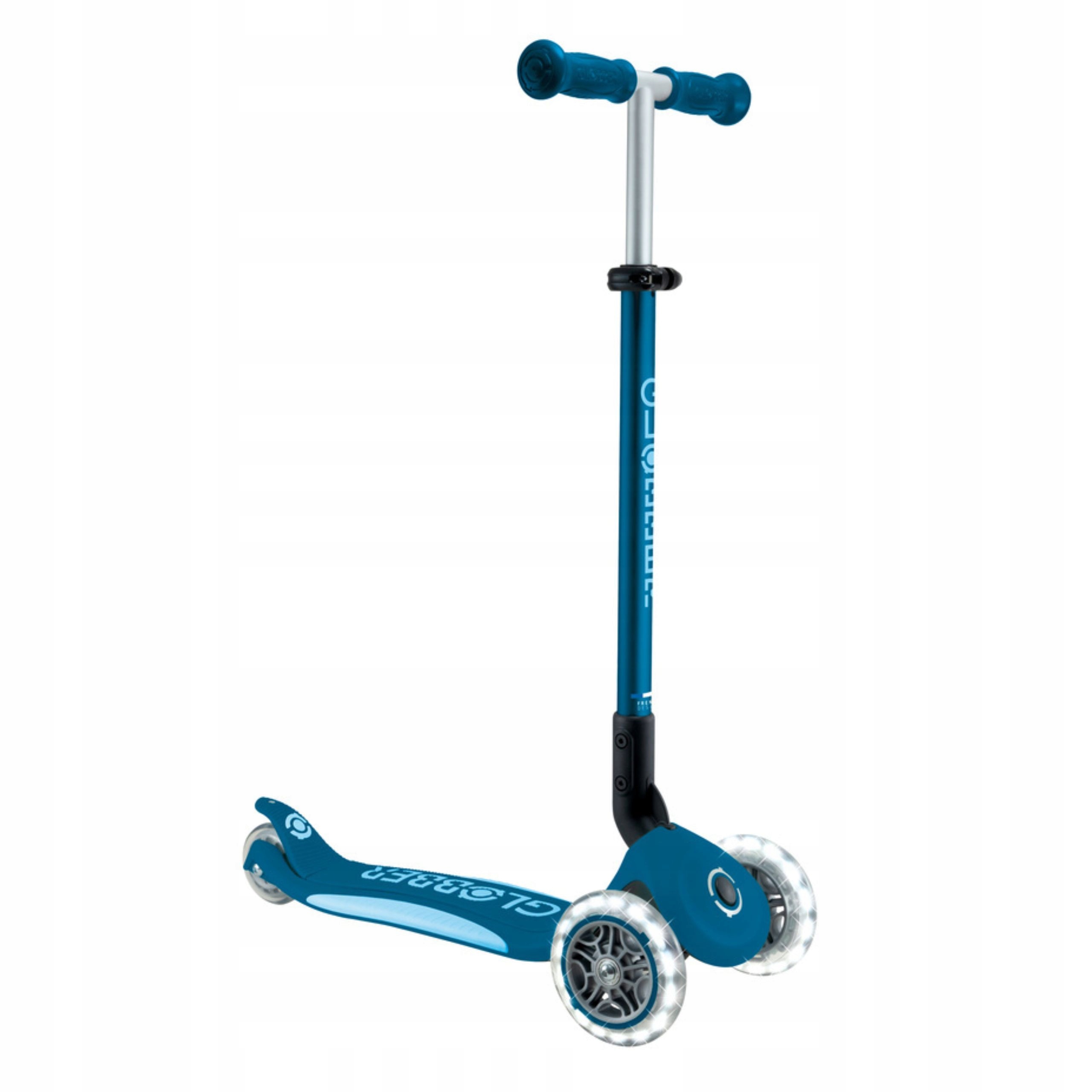 Balanční tříkolová koloběžka pro děti ve věku 3-9 let Led Primo Globber tyrkysová